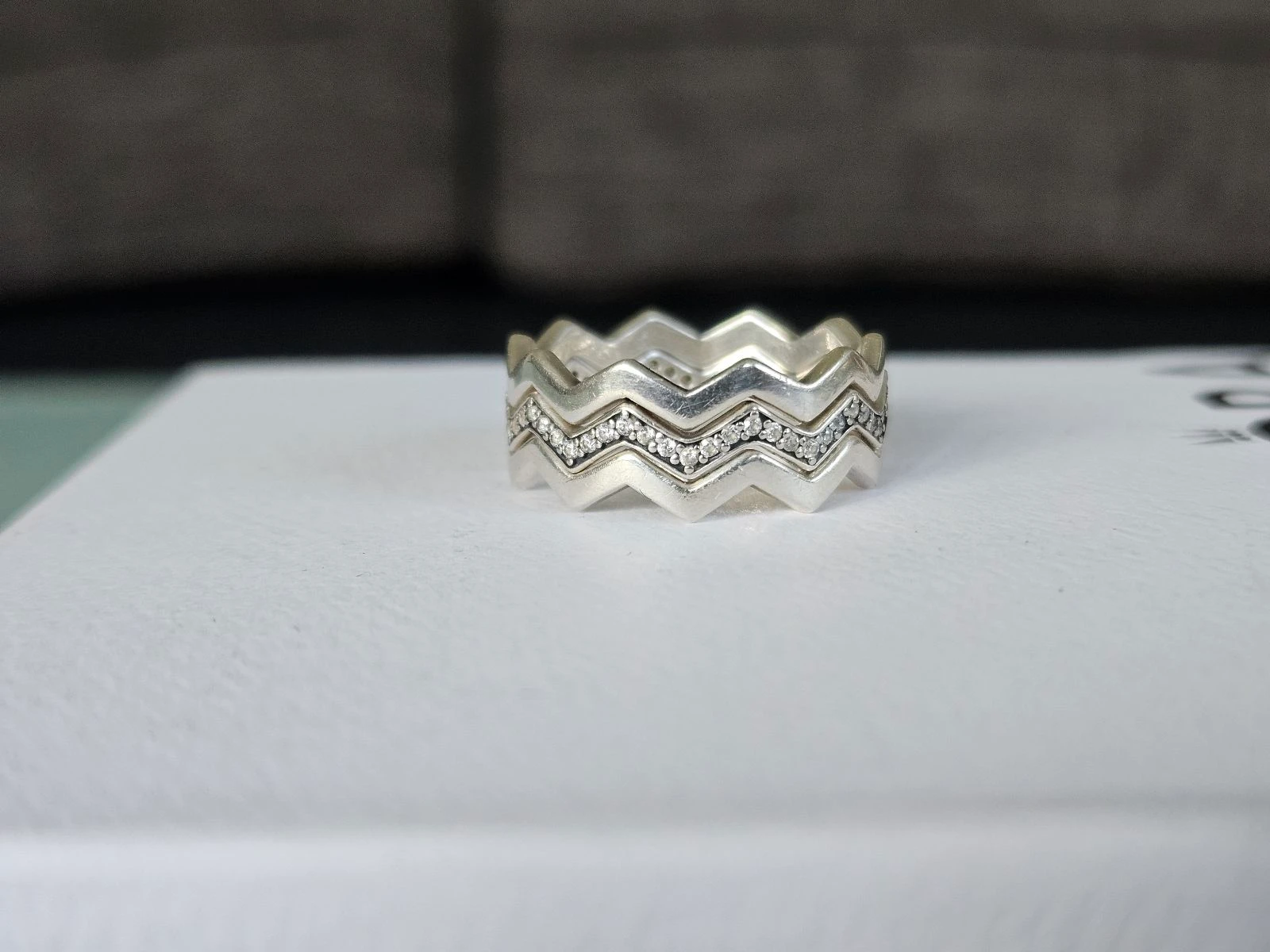 Set of 3 pandora rings size 58 zigzag